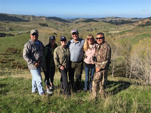 The whole team out on the mountain hunting together